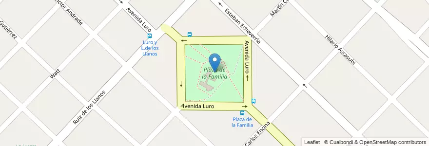Mapa de ubicacion de Plaza de la Familia en Argentine, Province De Buenos Aires, Partido De La Matanza, Gregorio De Laferrere.