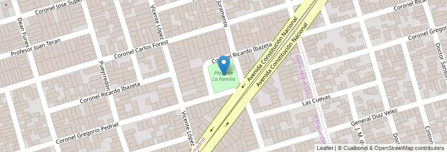 Mapa de ubicacion de Plaza de La Familia en 아르헨티나, Salta, Capital, Municipio De Salta, Salta.