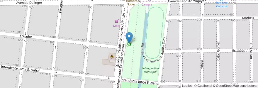 Mapa de ubicacion de Plaza de la Igualdad en Argentina, Córdoba, Departamento Santa María, Pedanía Alta Gracia, Municipio De Alta Gracia, Alta Gracia.
