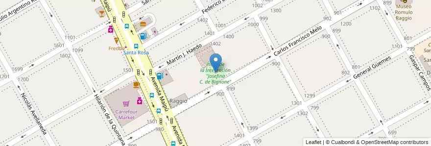 Mapa de ubicacion de Plaza de la Integración "Josefina C. de Bignone" en Argentinië, Buenos Aires, Partido De Vicente López, Vicente López.