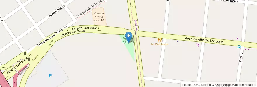 Mapa de ubicacion de Plaza de la Justicia en アルゼンチン, ブエノスアイレス州, Partido De Lomas De Zamora, Villa Centenario.