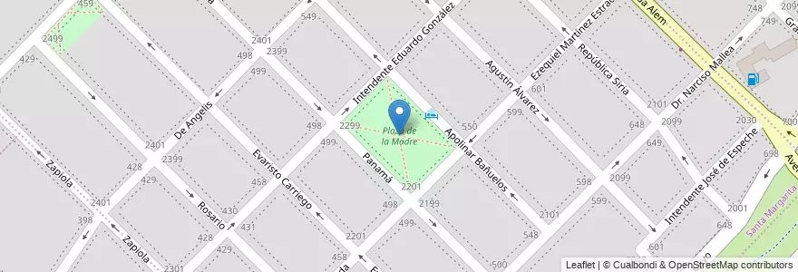 Mapa de ubicacion de Plaza de la Madre en Argentina, Buenos Aires, Partido De Bahía Blanca, Bahía Blanca.