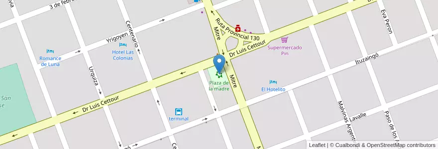 Mapa de ubicacion de Plaza de la madre en Argentinië, Entre Ríos, Departamento Colón, Distrito Primero, San José.