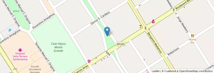 Mapa de ubicacion de Plaza de La Memoria en الأرجنتين, بوينس آيرس, Partido De Esteban Echeverría.