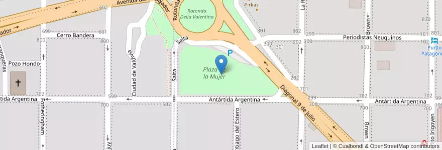 Mapa de ubicacion de Plaza de la Mujer en Аргентина, Чили, Неукен, Departamento Confluencia, Municipio De Neuquén, Neuquén.