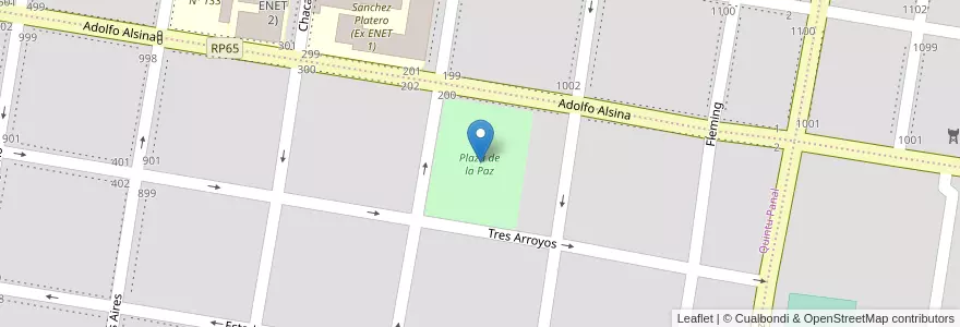 Mapa de ubicacion de Plaza de la Paz en 아르헨티나, 리오네그로주, General Roca, Departamento General Roca, General Roca.