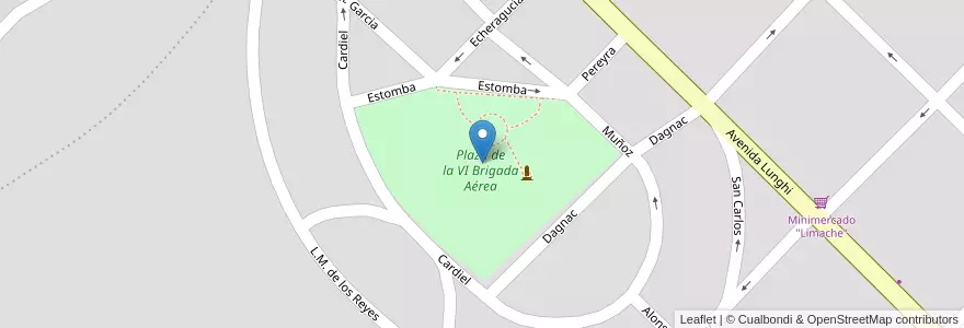 Mapa de ubicacion de Plaza de la VI Brigada Aérea en آرژانتین, استان بوئنوس آیرس, Partido De Tandil, Tandil.