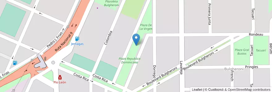Mapa de ubicacion de Plaza De La Virgen en الأرجنتين, Córdoba, Departamento Colón, Pedanía Cañas.