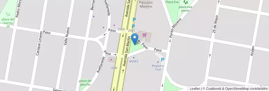 Mapa de ubicacion de Plaza de la virgencita en آرژانتین, شیلی, استان ریو نگرو، آرژانتین, Departamento Bariloche, El Bolsón.