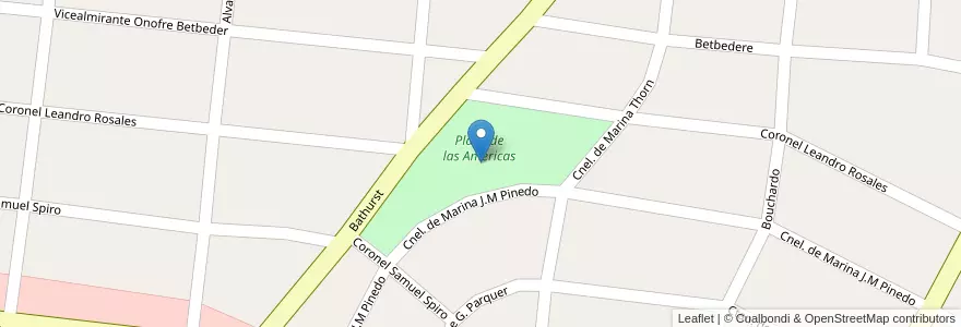 Mapa de ubicacion de Plaza de las Americas en アルゼンチン, ブエノスアイレス州, Partido De Pinamar.