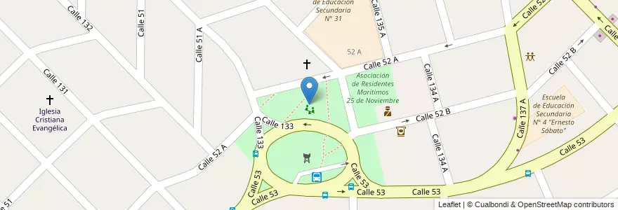 Mapa de ubicacion de Plaza de las Américas en آرژانتین, استان بوئنوس آیرس, Partido De Berazategui, Hudson.