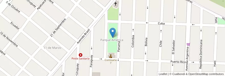 Mapa de ubicacion de Plaza de las Américas en Argentine, Catamarca, Departamento Capital, Municipio De San Fernando Del Valle De Catamarca, San Fernando Del Valle De Catamarca.