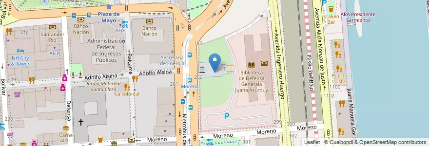 Mapa de ubicacion de Plaza de las Armas "Ejército Argentino", Montserrat en آرژانتین, Ciudad Autónoma De Buenos Aires, Comuna 1, Buenos Aires.