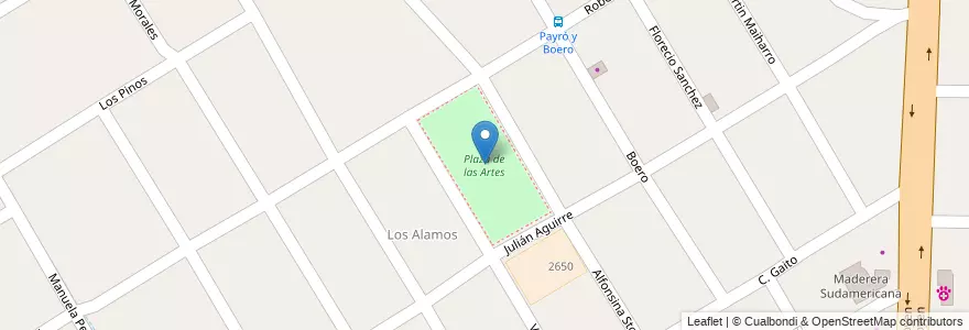 Mapa de ubicacion de Plaza de las Artes en Argentina, Buenos Aires, Partido De Almirante Brown, Glew.