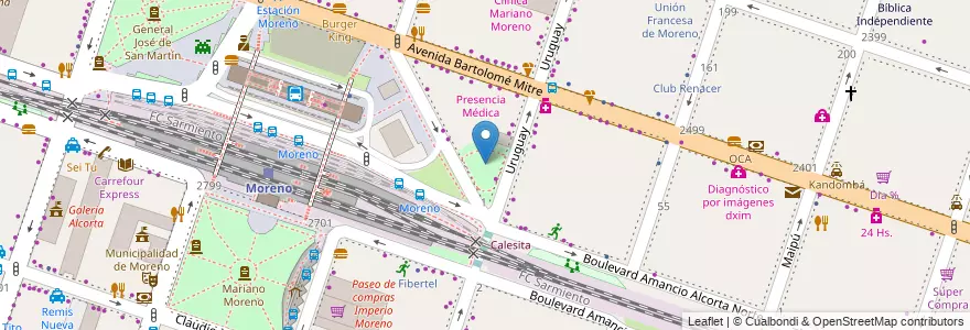 Mapa de ubicacion de Plaza de Las Carretas en Argentina, Buenos Aires, Partido De Moreno, Moreno.