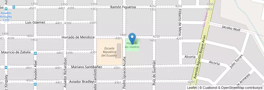 Mapa de ubicacion de Plaza de las madres en Argentina, Córdoba, Departamento Capital, Pedanía Capital, Cordoba, Municipio De Córdoba.
