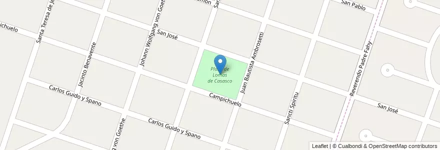 Mapa de ubicacion de Plaza de Lomas de Casasco en Argentina, Buenos Aires, Partido De Moreno.