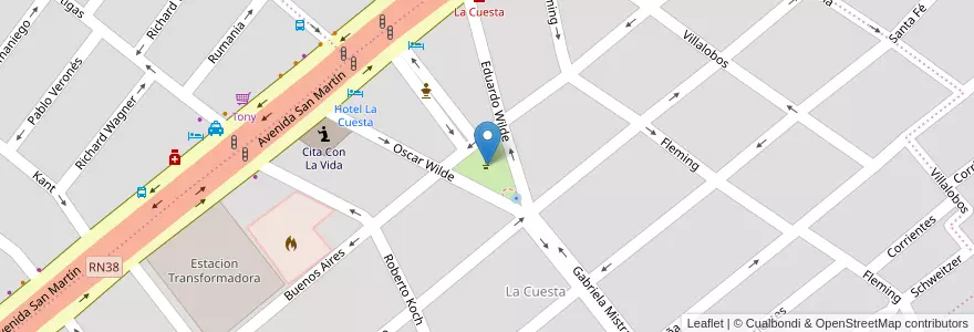 Mapa de ubicacion de Plaza de los Bomberos en Аргентина, Кордова, Departamento Punilla, Pedanía San Roque, Municipio De Villa Carlos Paz, Villa Carlos Paz.