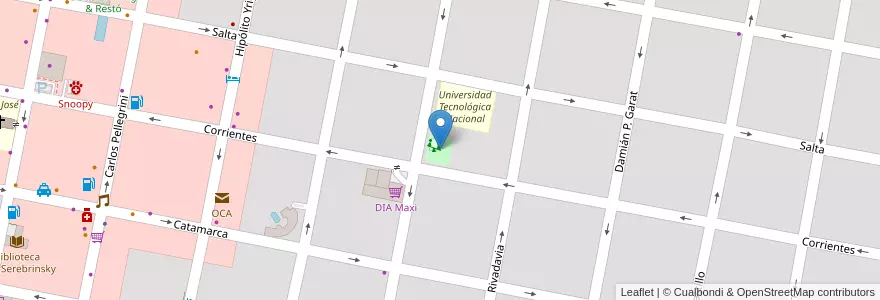 Mapa de ubicacion de Plaza de los Deportes en Argentinië, Entre Ríos, Departamento Concordia, Distrito Suburbios, Concordia, Concordia.