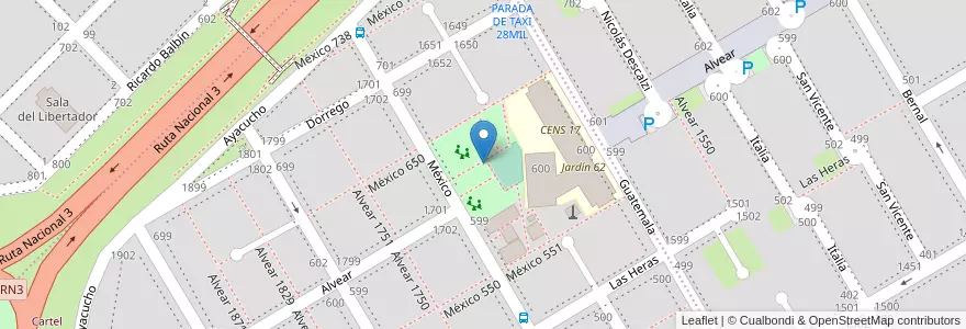 Mapa de ubicacion de Plaza de los Derechos Humanos en アルゼンチン, リオネグロ州, Departamento Adolfo Alsina, Viedma, Viedma.
