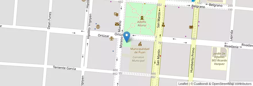 Mapa de ubicacion de Plaza de los inmigrantes en الأرجنتين, بوينس آيرس, Partido De Puan, Puan.