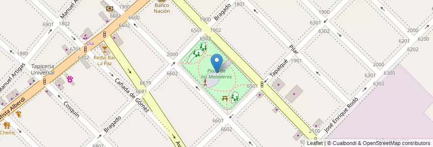 Mapa de ubicacion de Plaza de los Mataderos, Mataderos en アルゼンチン, Ciudad Autónoma De Buenos Aires, Comuna 9, ブエノスアイレス.