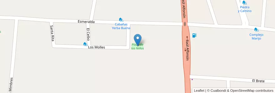 Mapa de ubicacion de Plaza de los Niños en الأرجنتين, Córdoba, Departamento San Alberto, Pedanía Nono, Comuna De Arroyo Los Patos.