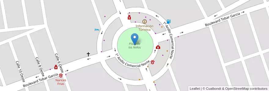 Mapa de ubicacion de Plaza de los Niños en Аргентина, Сан-Луис, Juan Martín De Pueyrredón, Municipio De La Punta, La Punta.