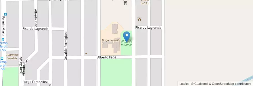 Mapa de ubicacion de Plaza de los niños en Argentinien, Provinz Córdoba, Departamento Capital, Pedanía Capital, Córdoba, Municipio De Córdoba.