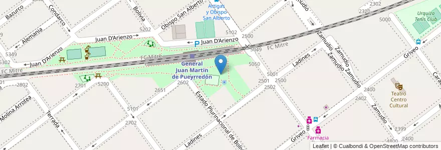 Mapa de ubicacion de Plaza de los Niños, Doctor Carlos Arturo Gianantonio, Villa Pueyrredon en Argentine, Ciudad Autónoma De Buenos Aires, Comuna 12, Buenos Aires.