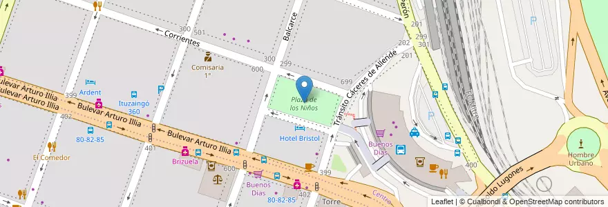 Mapa de ubicacion de Plaza de los Niños en Аргентина, Кордова, Departamento Capital, Pedanía Capital, Córdoba, Municipio De Córdoba.