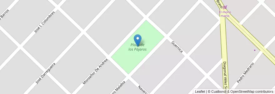 Mapa de ubicacion de Plaza de los Pájaros en آرژانتین, استان بوئنوس آیرس, Partido De General Pueyrredón, Mar Del Plata.
