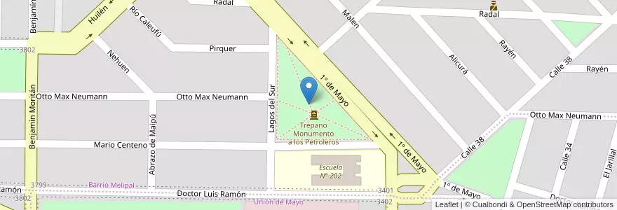 Mapa de ubicacion de Plaza de los Petroleros en آرژانتین, شیلی, استان نئوکن, Departamento Confluencia, Municipio De Neuquén, Neuquén.