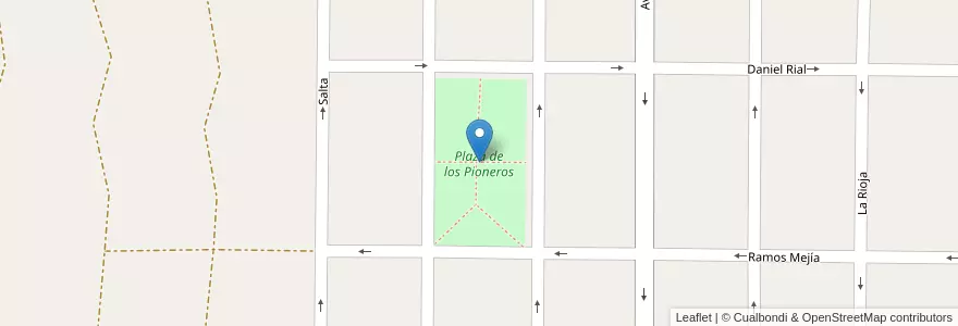 Mapa de ubicacion de Plaza de los Pioneros en Аргентина, Буэнос-Айрес, Partido De La Costa, Mar De Ajó.