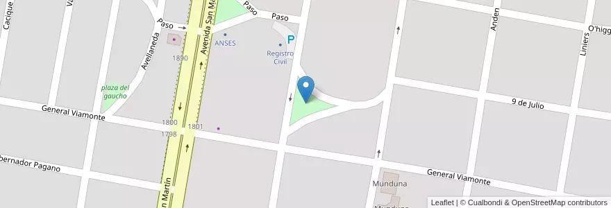 Mapa de ubicacion de plaza de los pioneros en الأرجنتين, تشيلي, ريو نيغرو, Departamento Bariloche, El Bolsón.