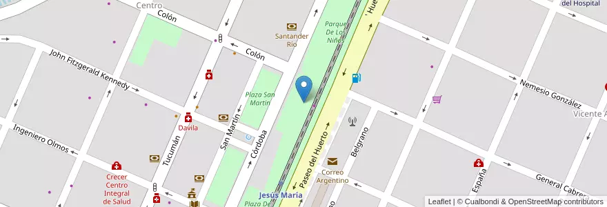 Mapa de ubicacion de Plaza De Los Troncos en الأرجنتين, Córdoba, Departamento Colón, Pedanía Cañas.