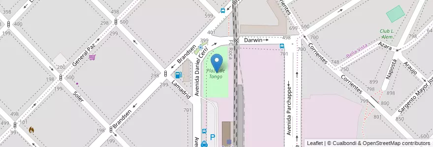 Mapa de ubicacion de Plaza de Tango en アルゼンチン, ブエノスアイレス州, Partido De Bahía Blanca, Bahía Blanca.
