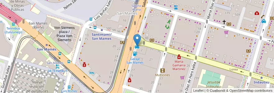 Mapa de ubicacion de Plaza de Victor Chavarri en Spanje, Baskenland, Biskaje, Bilboaldea, Bilbao.