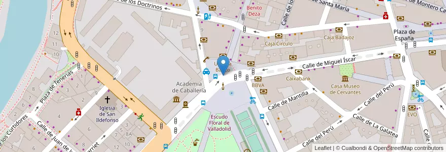 Mapa de ubicacion de Plaza de Zorrilla en İspanya, Castilla Y León, Valladolid, Valladolid.