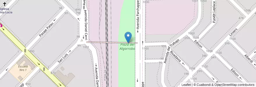 Mapa de ubicacion de Plaza del Algarrobo en Аргентина, Буэнос-Айрес, Partido De Bahía Blanca, Bahía Blanca.