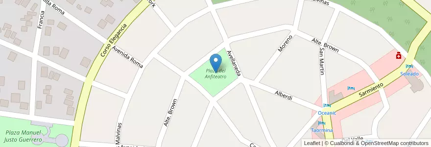 Mapa de ubicacion de Plaza del Anfiteatro en Аргентина, Буэнос-Айрес, Partido De Pinamar.