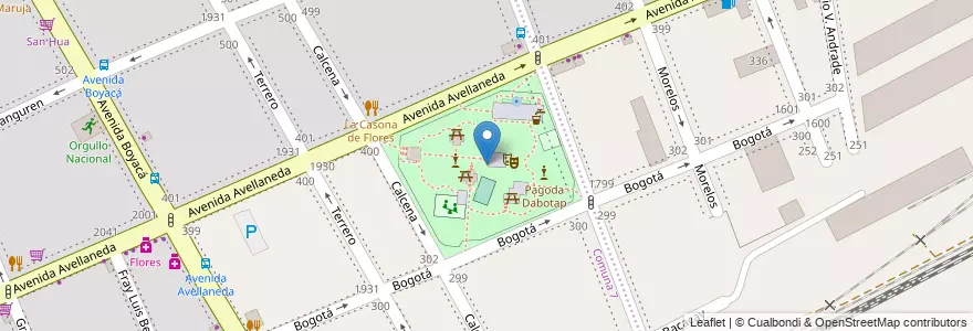 Mapa de ubicacion de Plaza del Ángel Gris, Flores en 아르헨티나, Ciudad Autónoma De Buenos Aires, Comuna 7, 부에노스아이레스.