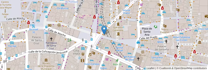 Mapa de ubicacion de Plaza del Ángel en إسبانيا, منطقة مدريد, منطقة مدريد, Área Metropolitana De Madrid Y Corredor Del Henares, مدريد.