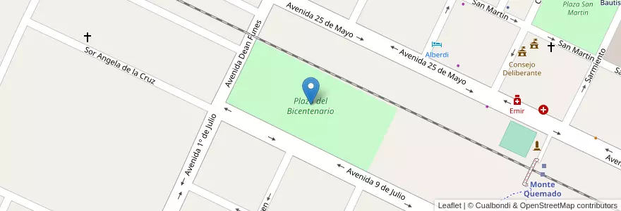 Mapa de ubicacion de Plaza del Bicentenario en アルゼンチン, サンティアゴ・デル・エステロ州, Departamento Copo.