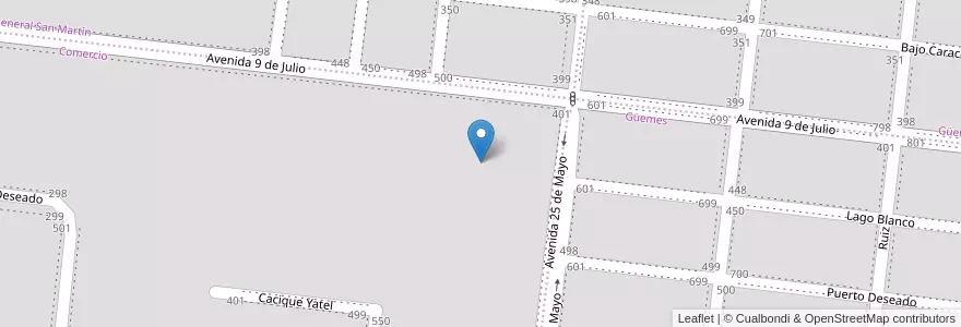 Mapa de ubicacion de Plaza del Bicentenario en アルゼンチン, チリ, サンタクルス州, Las Heras, Deseado, Las Heras.