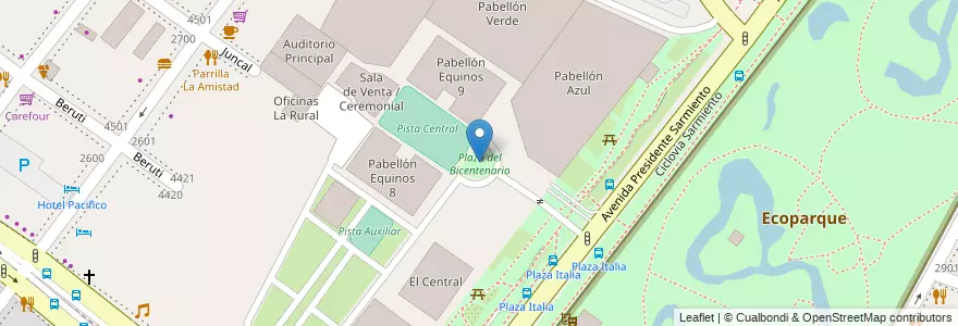 Mapa de ubicacion de Plaza del Bicentenario, Palermo en Argentinië, Ciudad Autónoma De Buenos Aires, Buenos Aires, Comuna 14.