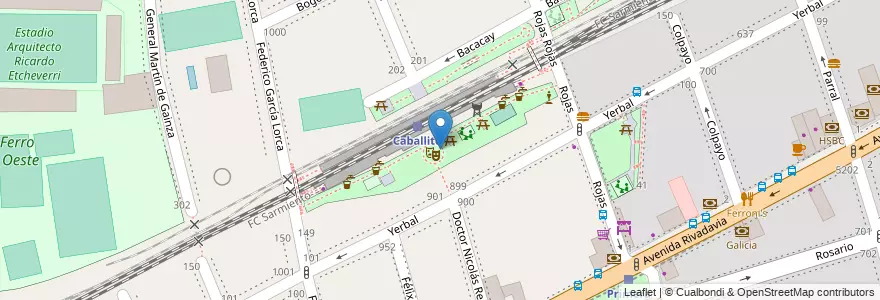 Mapa de ubicacion de Plaza del Caballito, Caballito en Argentinië, Ciudad Autónoma De Buenos Aires, Buenos Aires, Comuna 6.