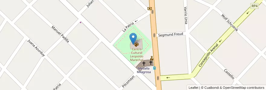 Mapa de ubicacion de Plaza del Centro Cívico de Villa Tesei en Arjantin, Buenos Aires, Partido De Hurlingham, Villa Tesei.