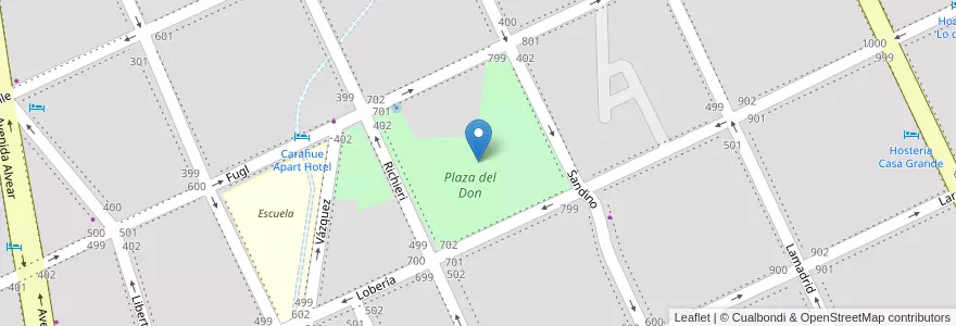 Mapa de ubicacion de Plaza del Don en 阿根廷, 布宜诺斯艾利斯省, Partido De Tandil, Tandil.