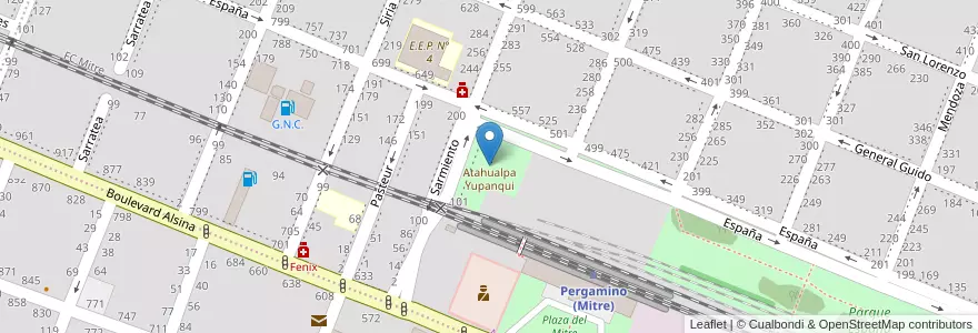 Mapa de ubicacion de Plaza del Ferroviario en Argentinië, Buenos Aires, Partido De Pergamino.